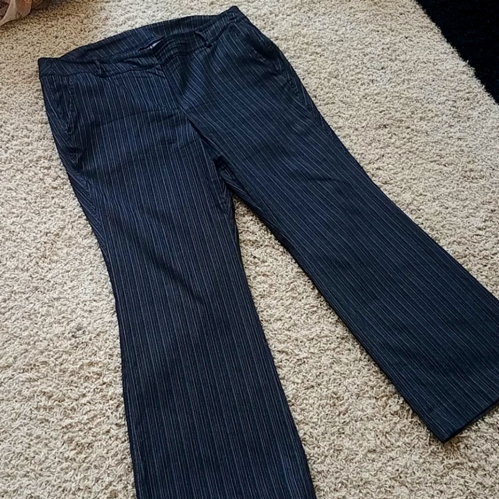 Lane Bryant Black pin stripe pants